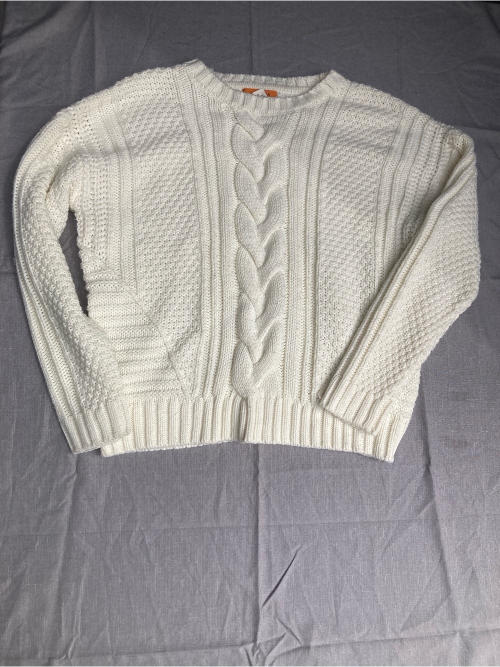 Cable-Knit Sweater in Cream L sailor fisherman grandpa coastal grandma